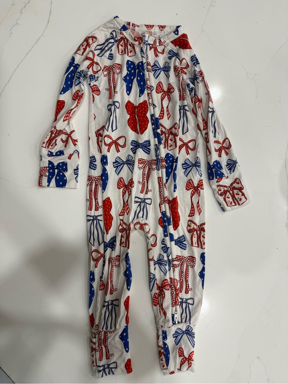In My Jammers Red & Blue Bow Print Baby Pajama